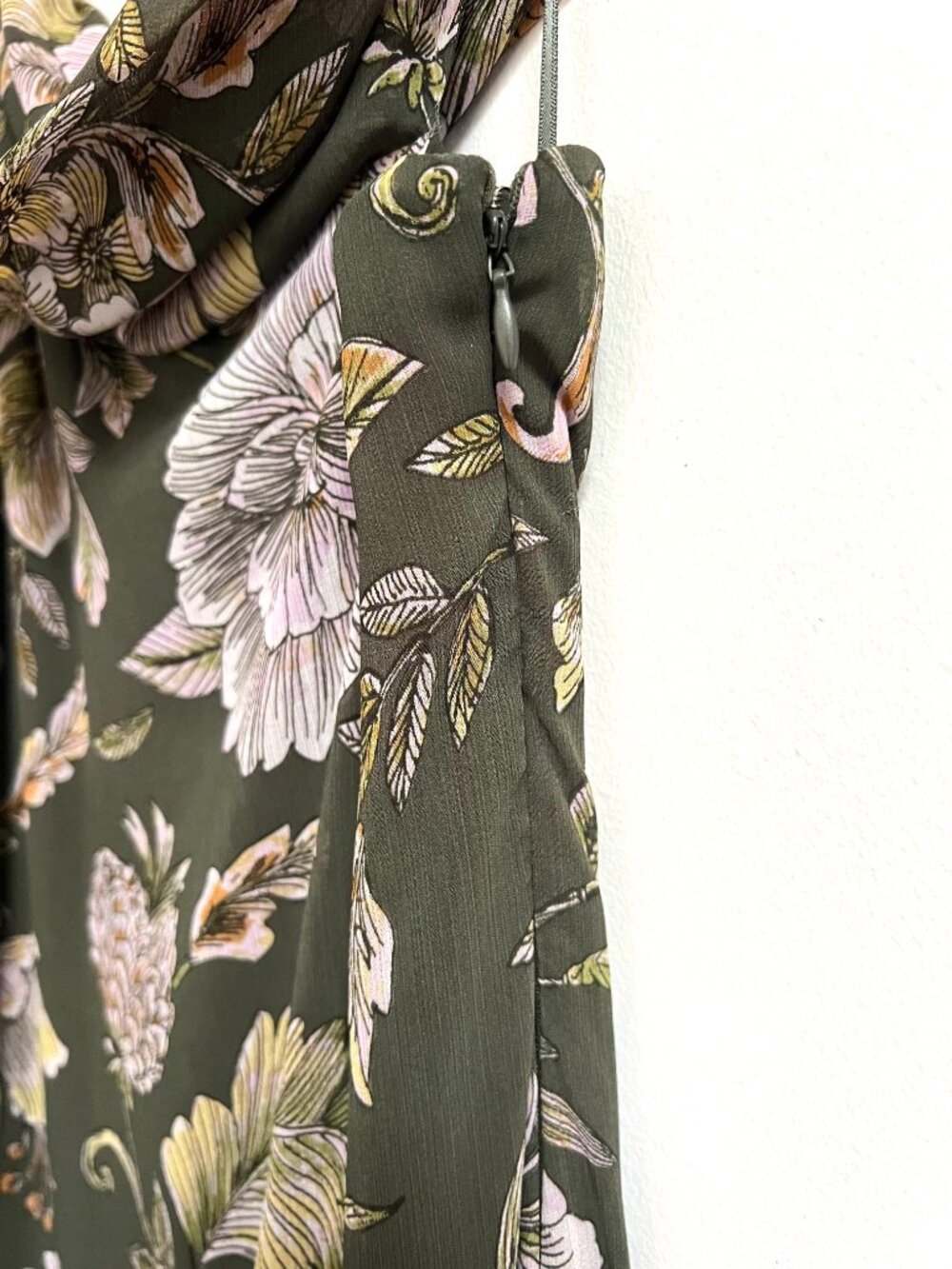 Lauren Ralph Lauren Farm Olive Floral Asymmetric One Shoulder Maxi Dress 6 NWT - Picture 10 of 10
